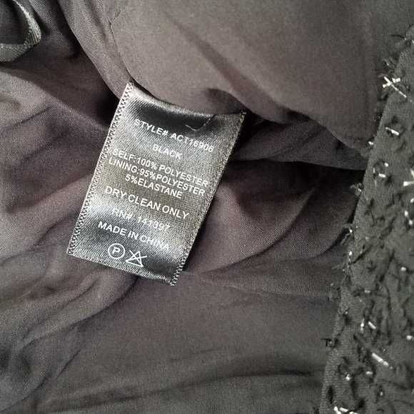 NWOT Caldwell Puff Shoulder Black Glittery Sweetheart Top. - Picture 10 of 11